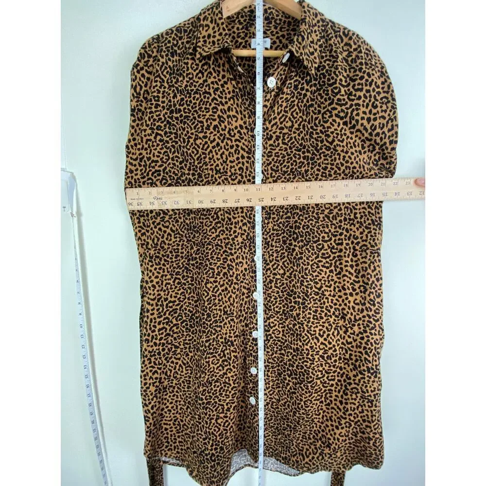 NWT J.Crew Factory Leopard Linen Blend Shirt Dress Belted Large - Picture 13 of 13